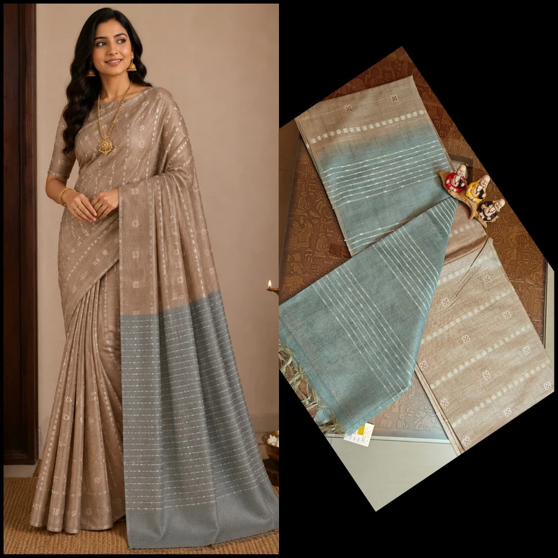 Coffee brown Baswada silk saree