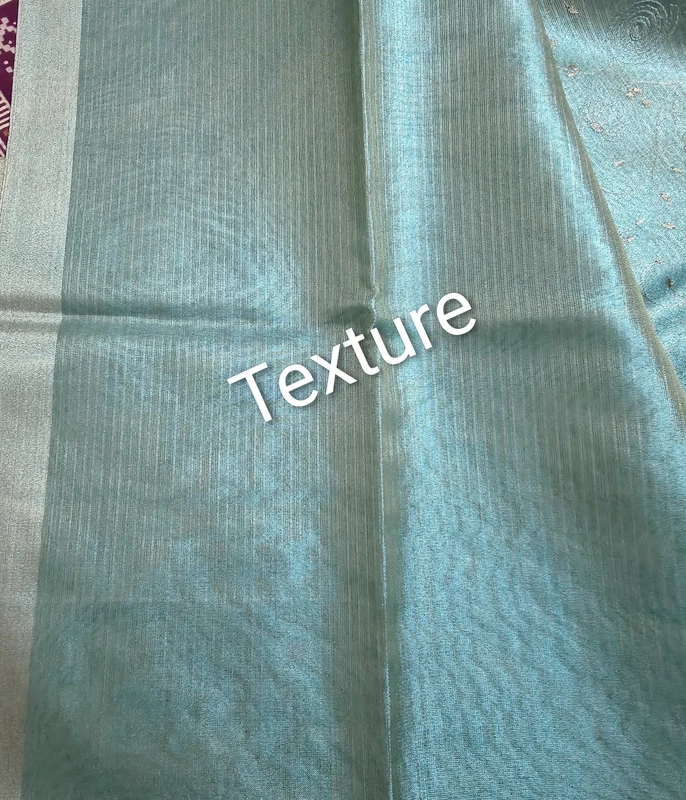 Sky blue tissue saree