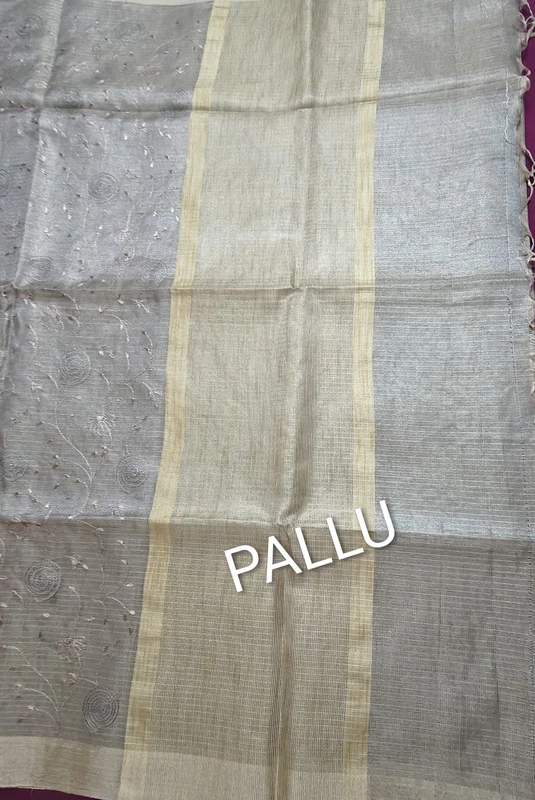 Grey tissue saree