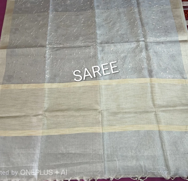 Grey tissue saree