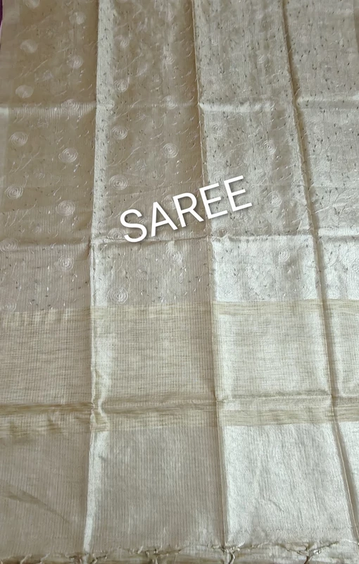Golden tissue saree