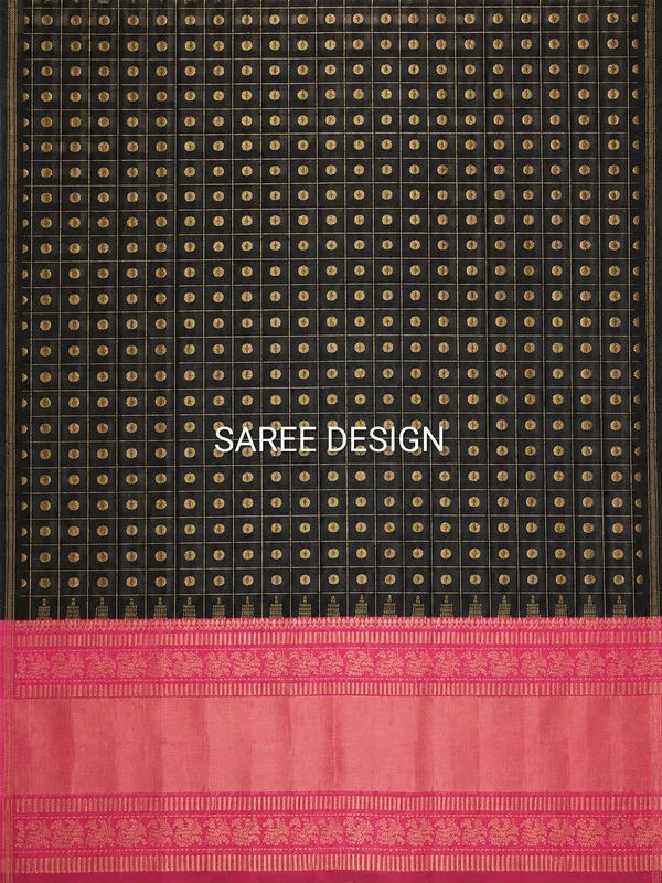 Black Raw silk saree