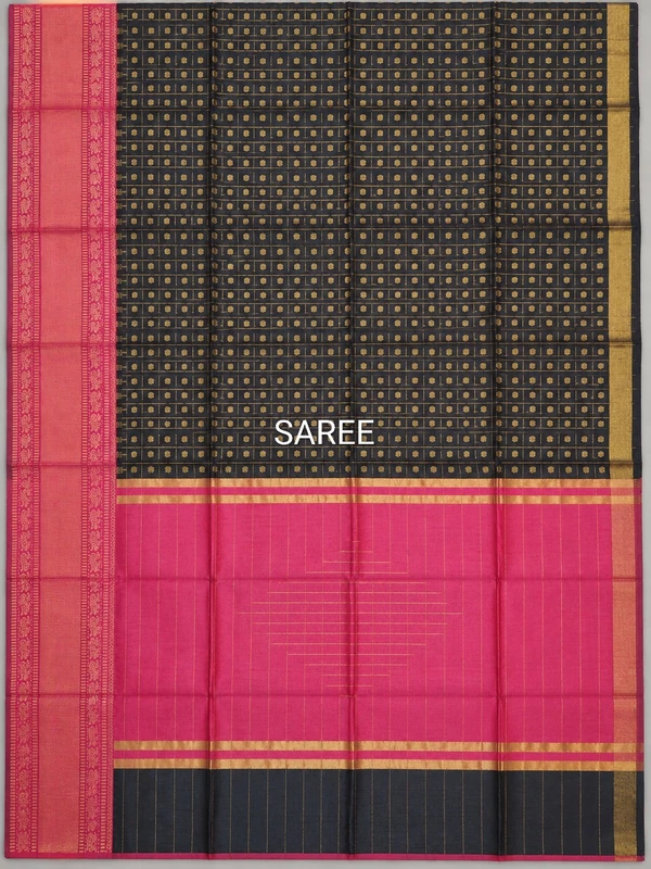 Black Raw silk saree