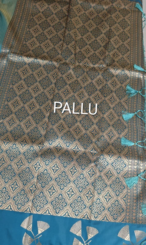 Rama green soft silk saree