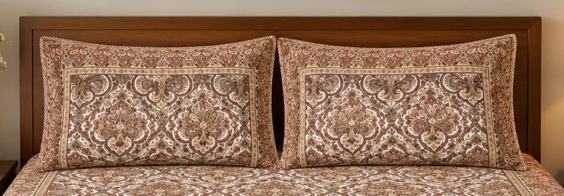 Sanganeri Print peach full print Bedsheet