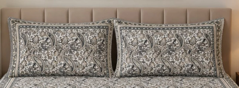 Sanganeri Print peach full print Bedsheets