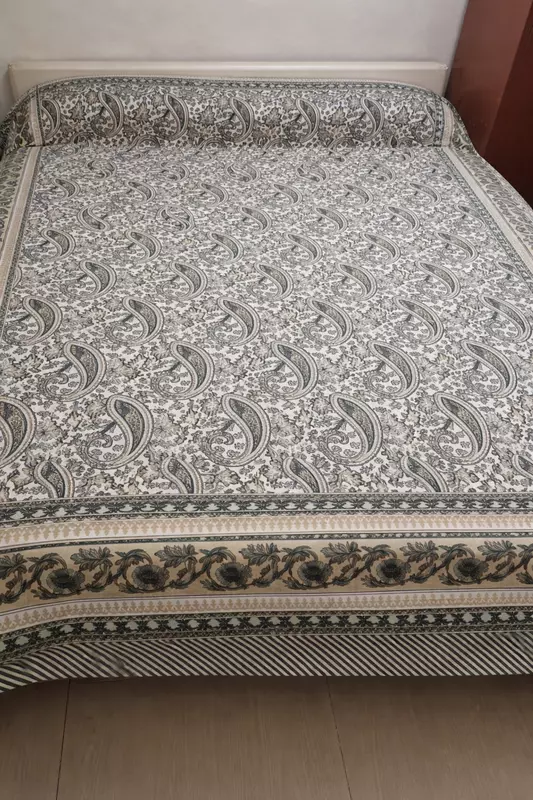 Sanganeri Print peach full print Bedsheets