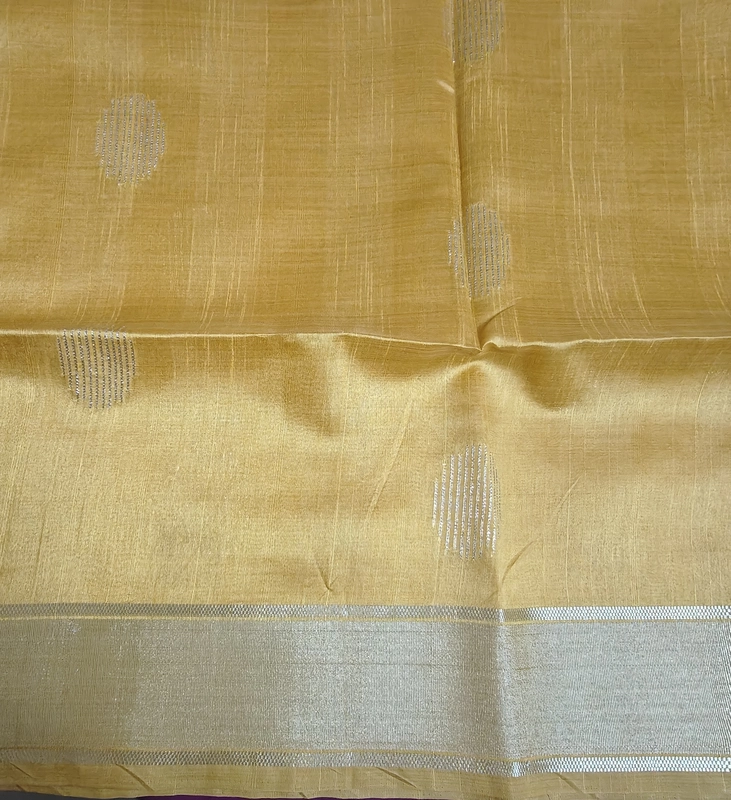 Mustard mullai tussar silk saree