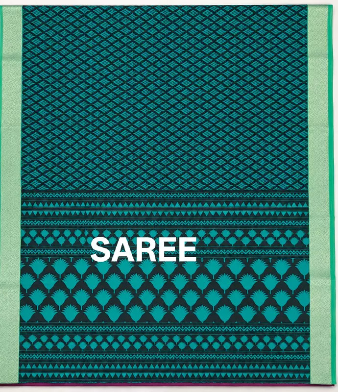 Green mix cotton saree