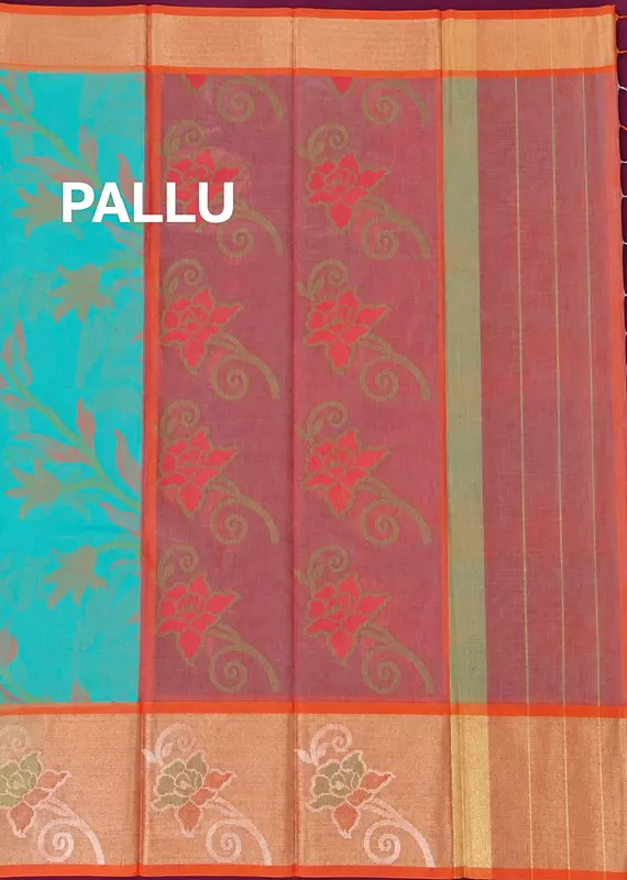 Turquoise green pochampalli cotton saree