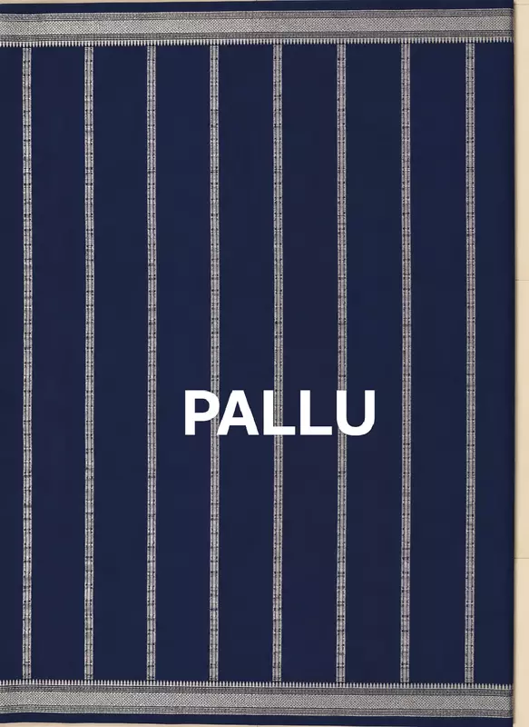 Navy blue baswada cotton blend saree