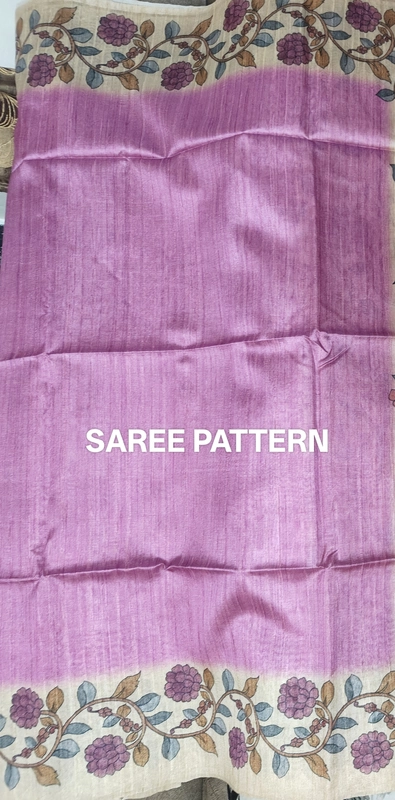 Onion plain saree with kalamkari border and pallu