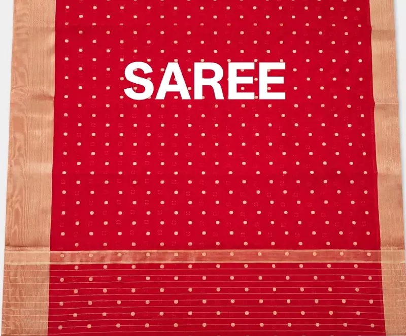 Red fancy organza inspired saree