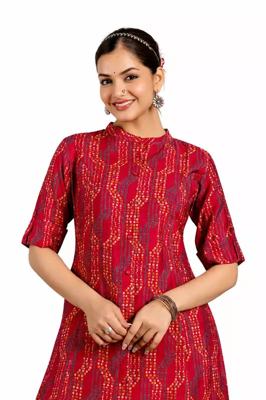Red vetican silk co-ord set