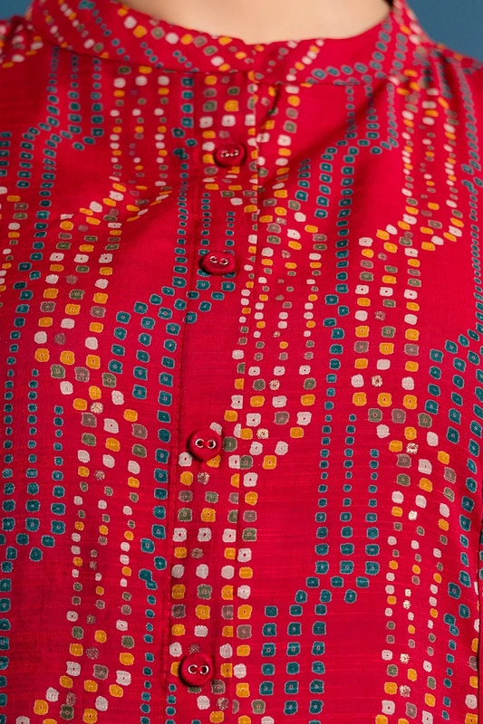 Red vetican silk co-ord set