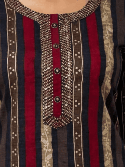 Black maroon rayon kurti
