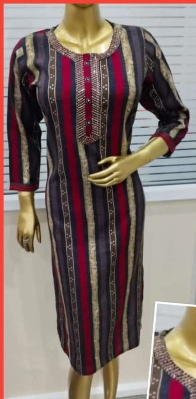 Black maroon rayon kurti