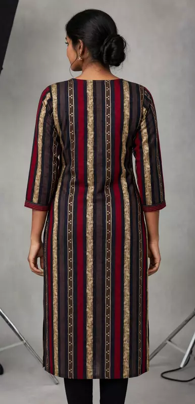 Black maroon rayon kurti