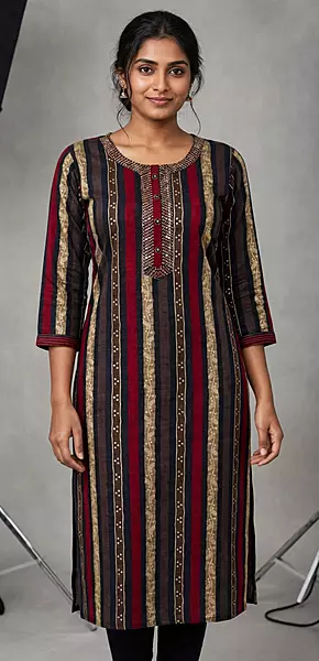 Black maroon rayon kurti