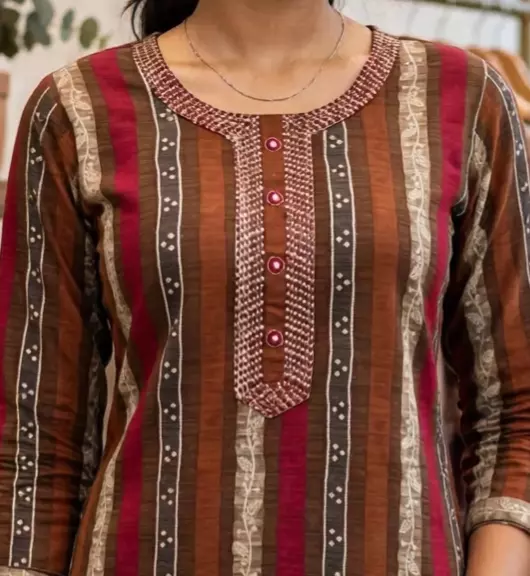 Brown maroon rayon kurti