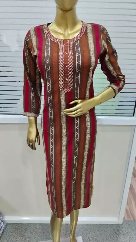 Brown maroon rayon kurti