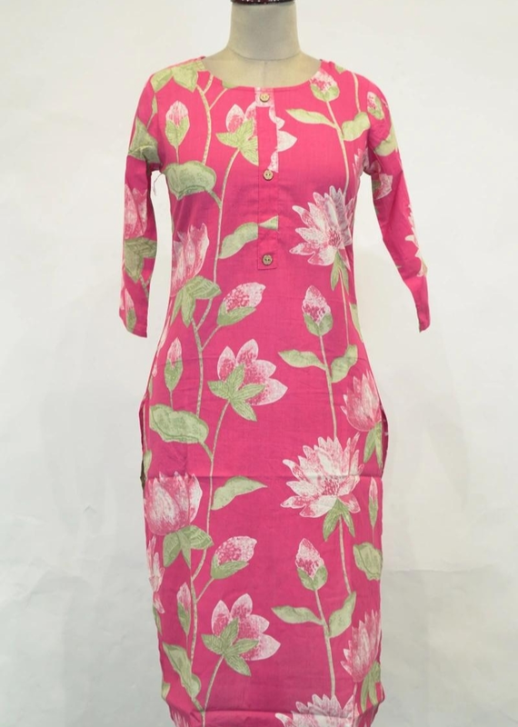 Pink floral printed kurta