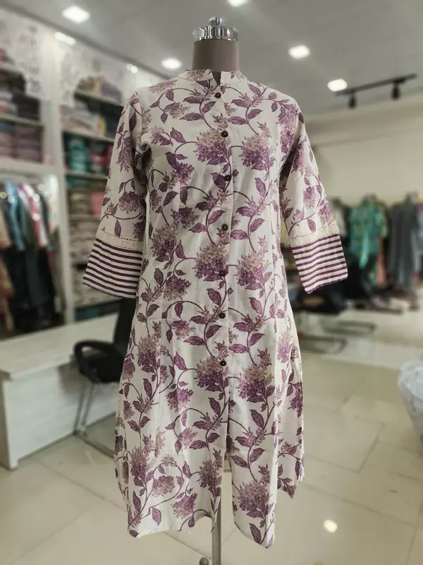Purple Flex Cotton kurta