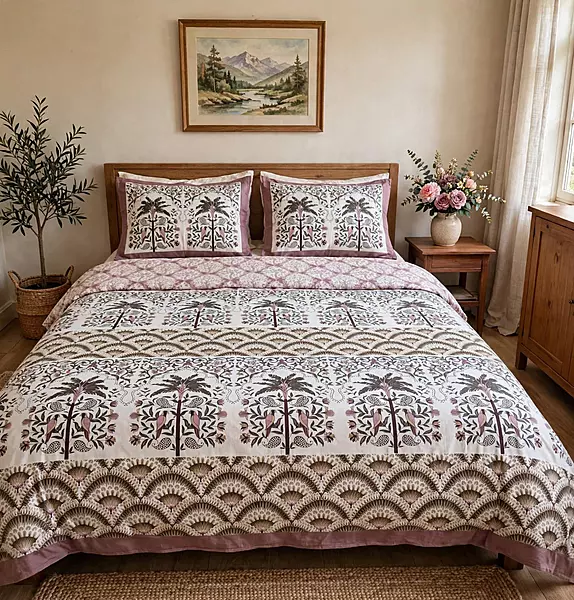 Sanganeri Print Bedsheet