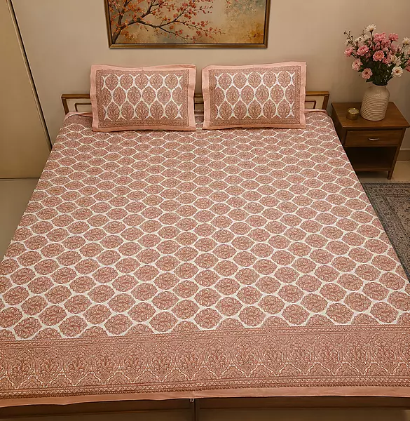 Double bedsheet jaipuri cotton