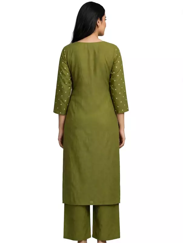 Green bandhani suit