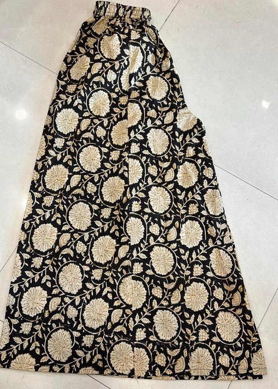 Black floral cotton plazzo