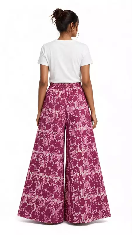 Mauve floral cotton plazzo
