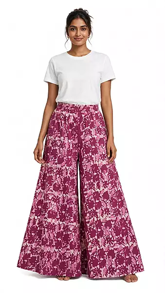 Mauve floral cotton plazzo