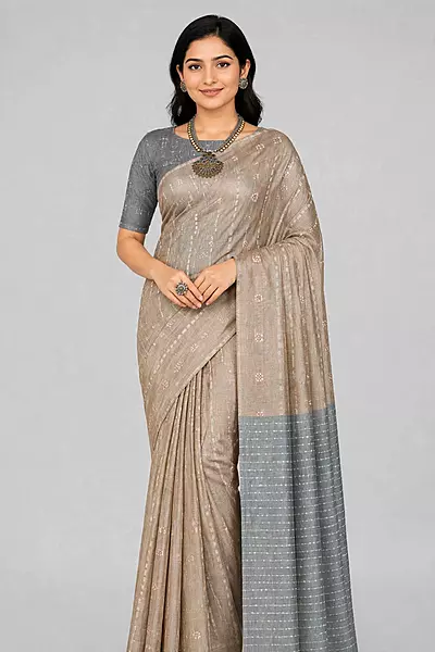 Coffee brown Baswada silk saree