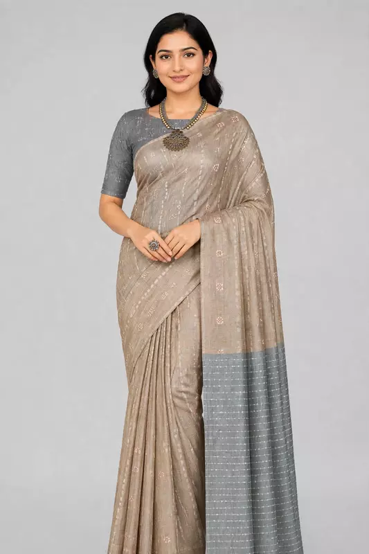 Coffee brown Baswada silk saree