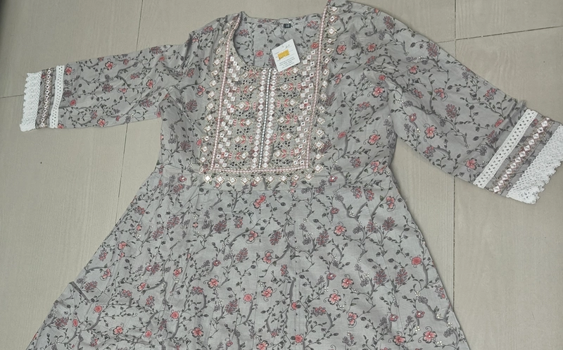 Grey anarkali suit
