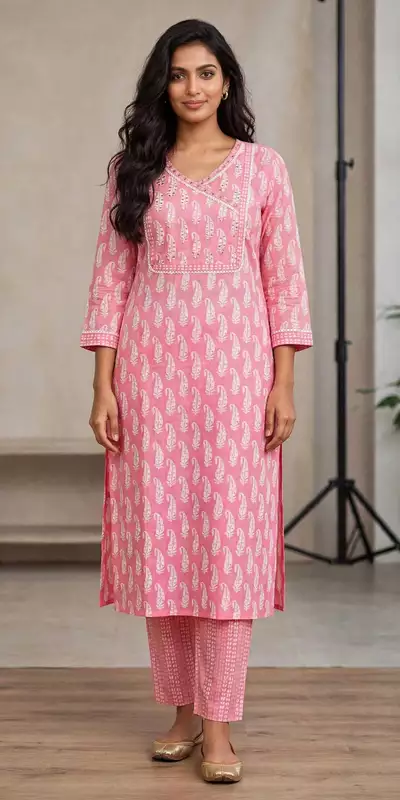 Pink jaipuri suit