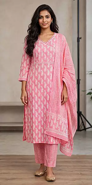 Pink jaipuri suit