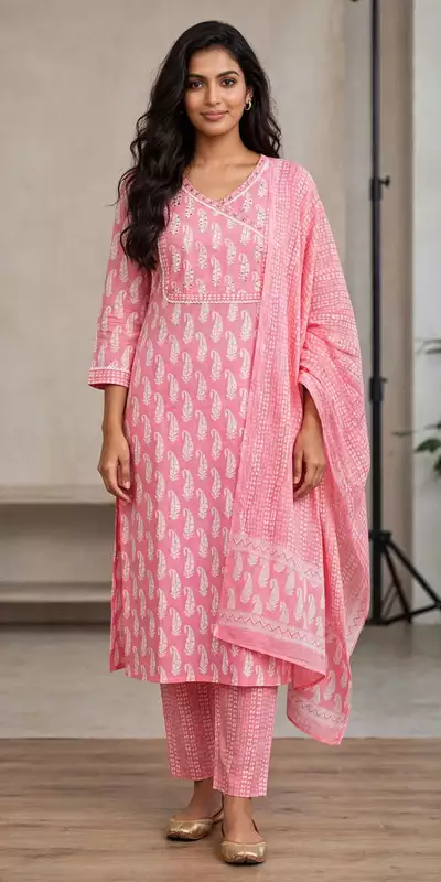 Pink jaipuri suit