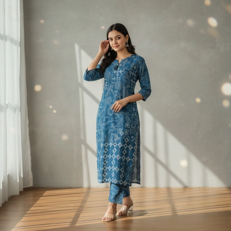 Blue printed co-ord set