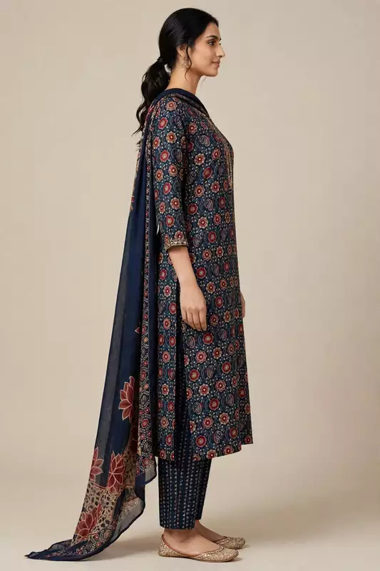 Muslin silk suit