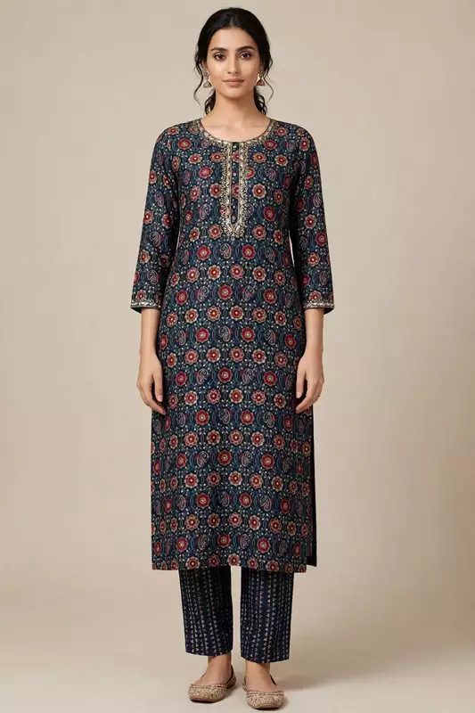 Muslin silk suit