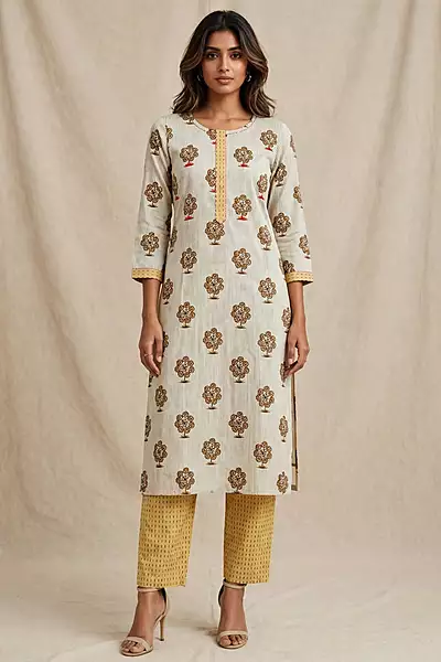 Beige cotton co-ord set