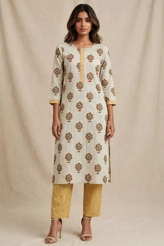 Beige cotton co-ord set