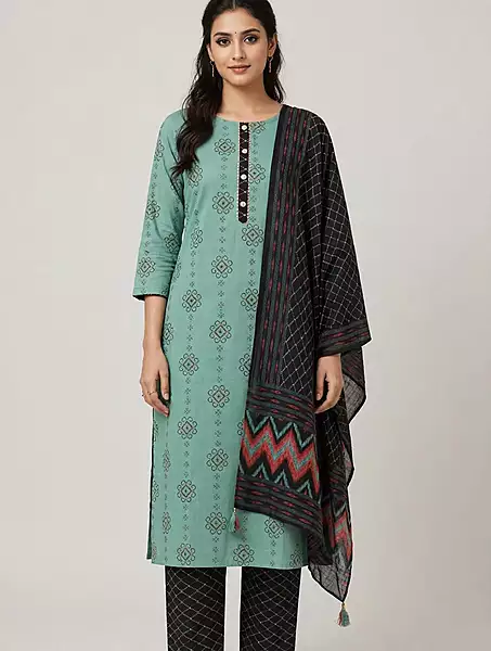 Pista green cotton suit