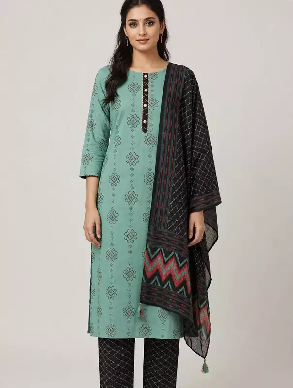 Pista green cotton suit